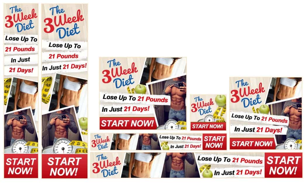 3 weeks diet banners set example