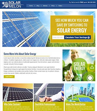 solar website development example