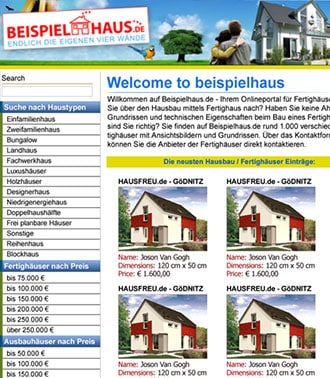 real estate website development example