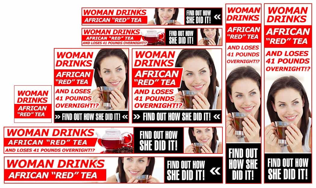 red tea banners set example