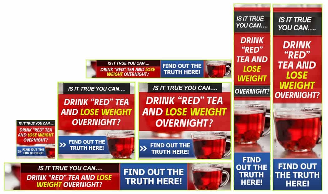 red tea diet banners set