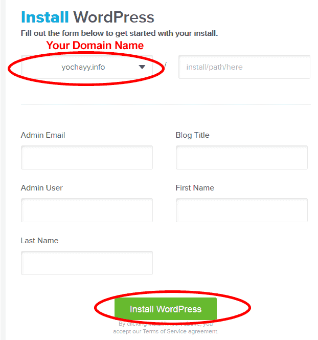 Insert WordPress Blog Info In Hostgator