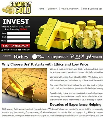 Wordpress Website For Gold And Crypto Coins